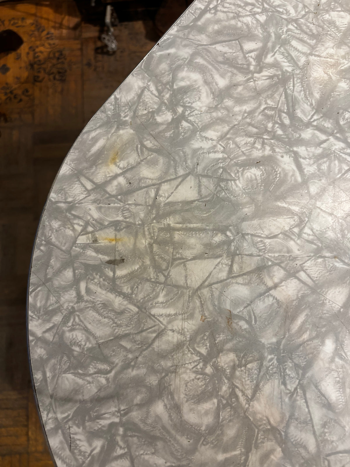 1950/60s Vintage Blue Formica Dining Table with leaf