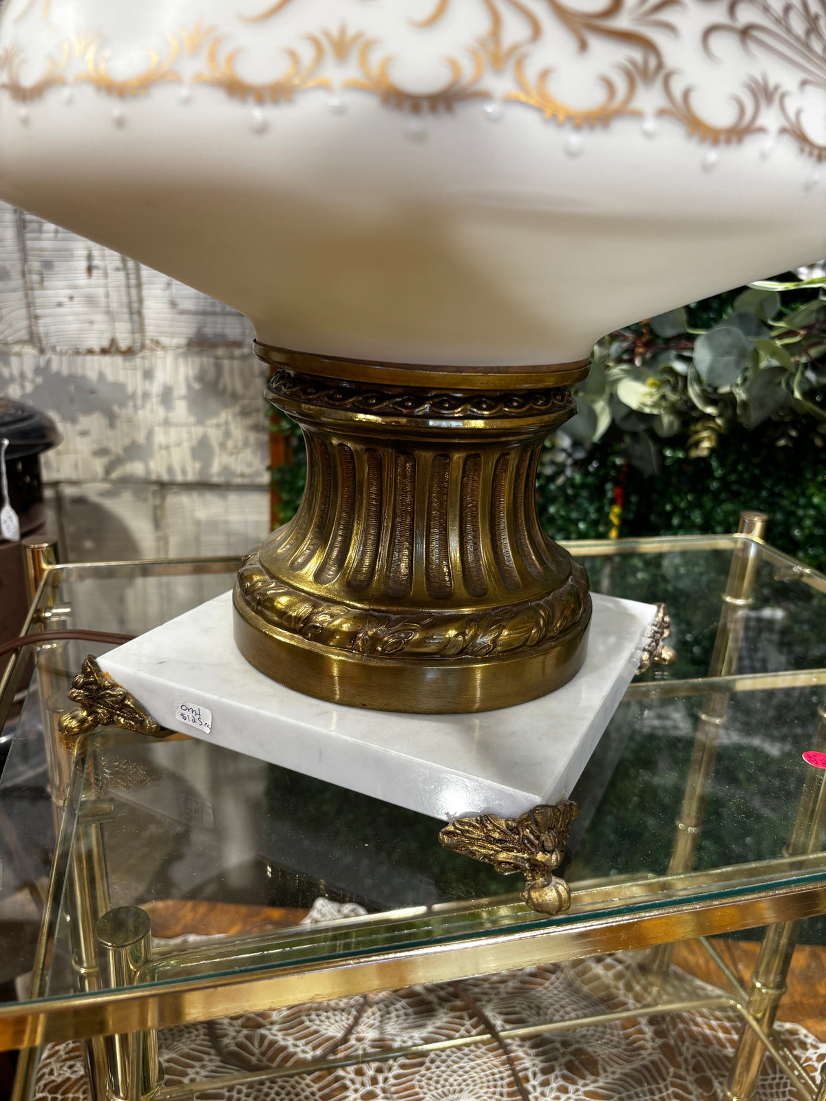 Vintage Cherub Marble Ornate Lamp
