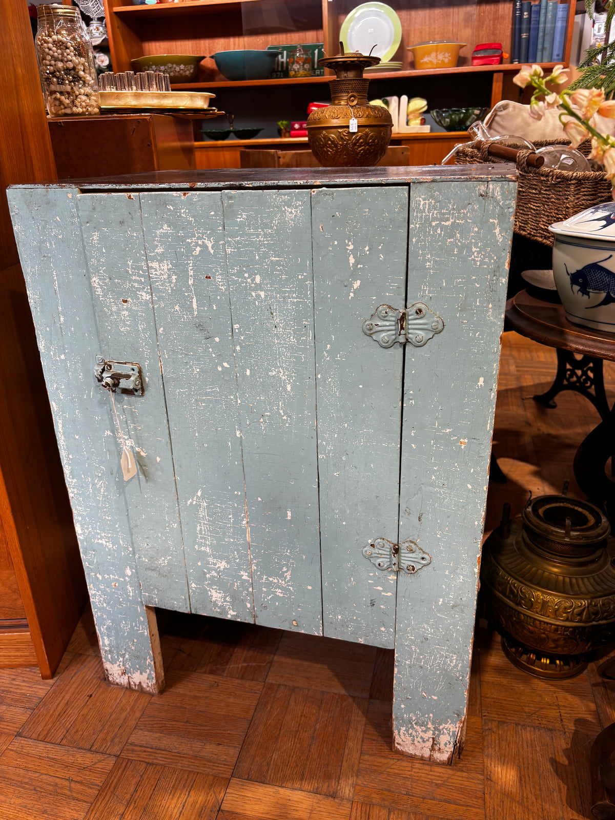 Blue Primitive Chippy Cabinet