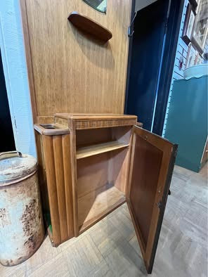 Antique Oak Hall Stand Hall Tree Coat hooks with mirror
