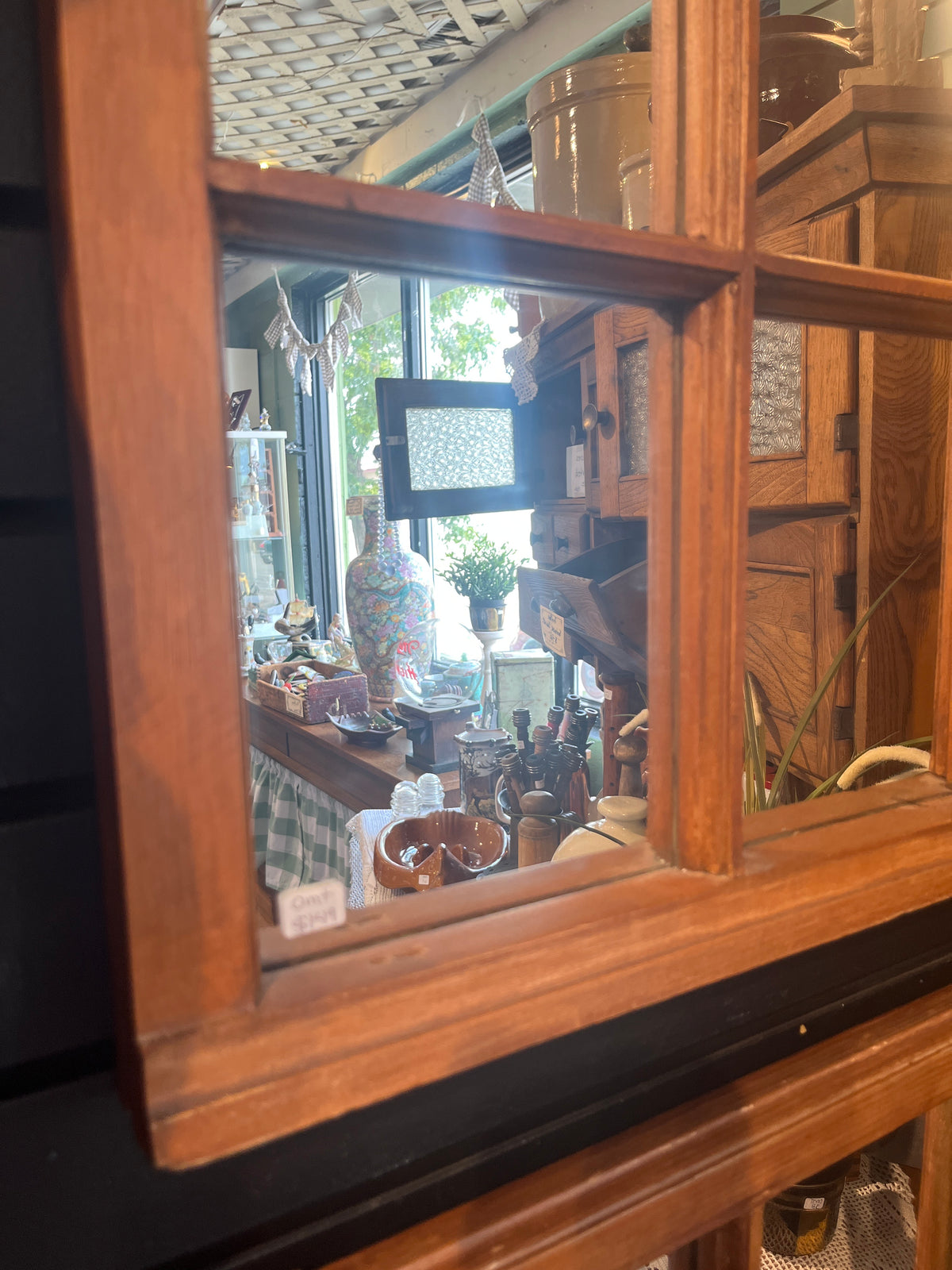 Rustic Antique 16 pane window mirror