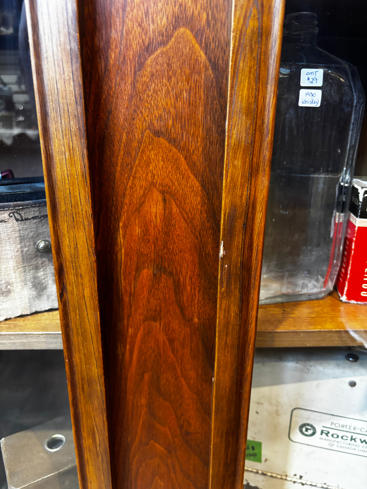 Walnut and Dark Green Mcm Deilcraft Cabinet