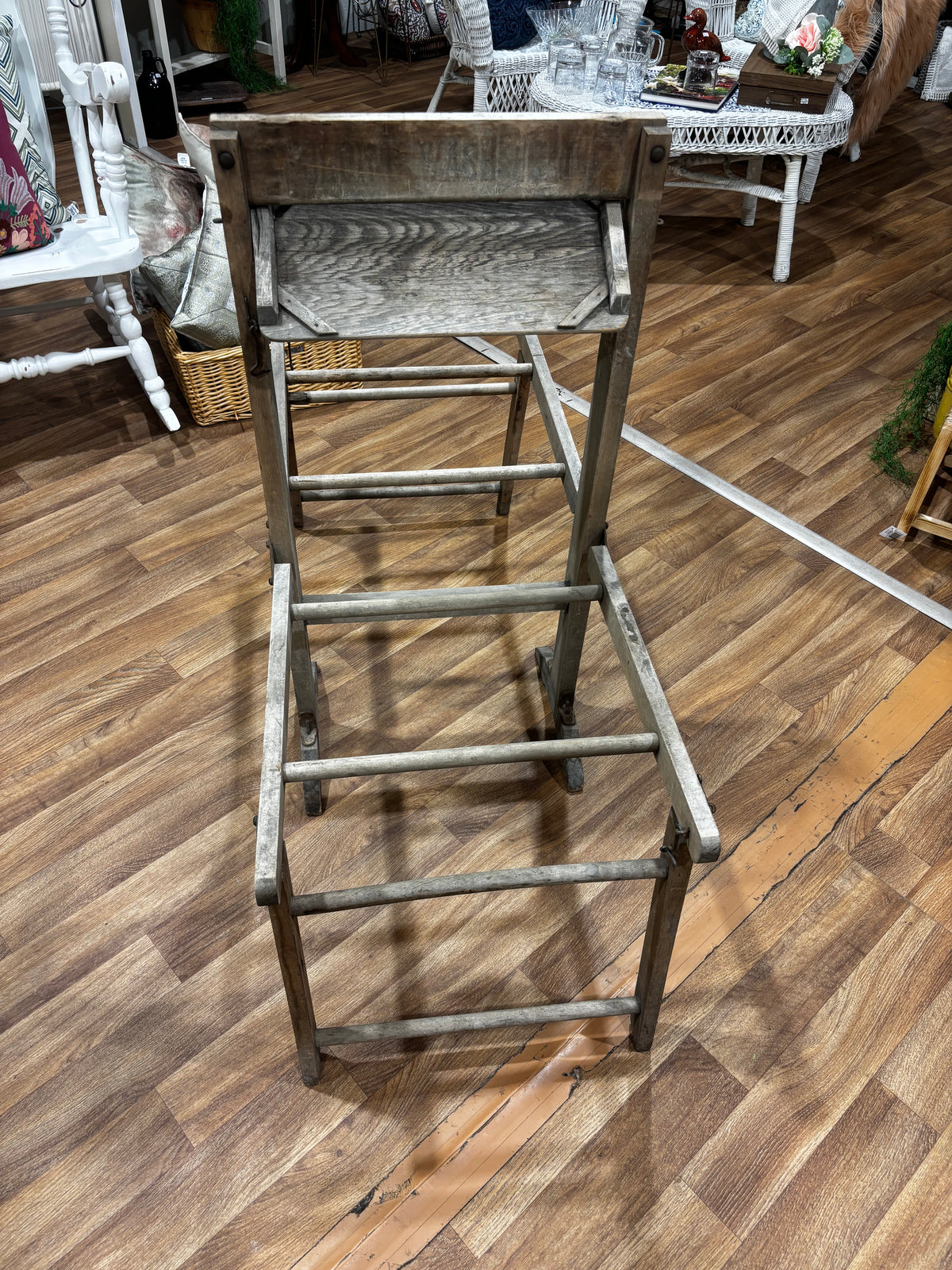 Antique Wooden Folding Wash Bench