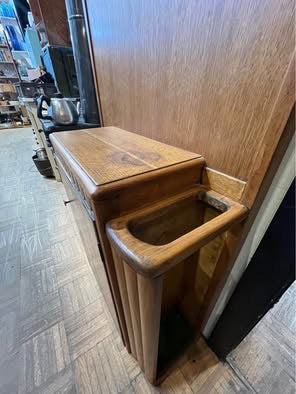 Antique Oak Hall Stand Hall Tree Coat hooks with mirror