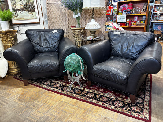 Pair of Large Black Carlton House Chairs
