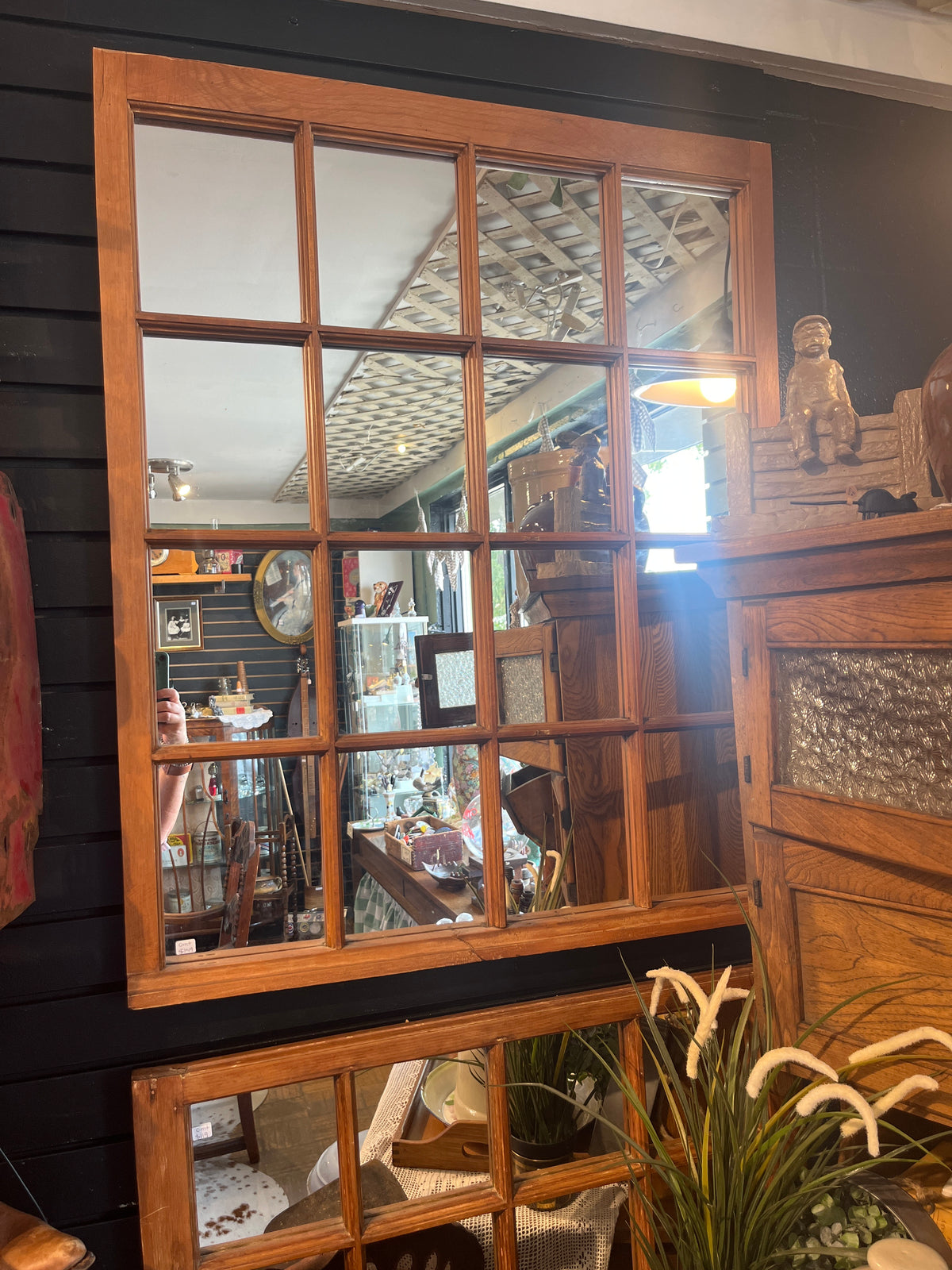 Rustic Antique 16 pane window mirror