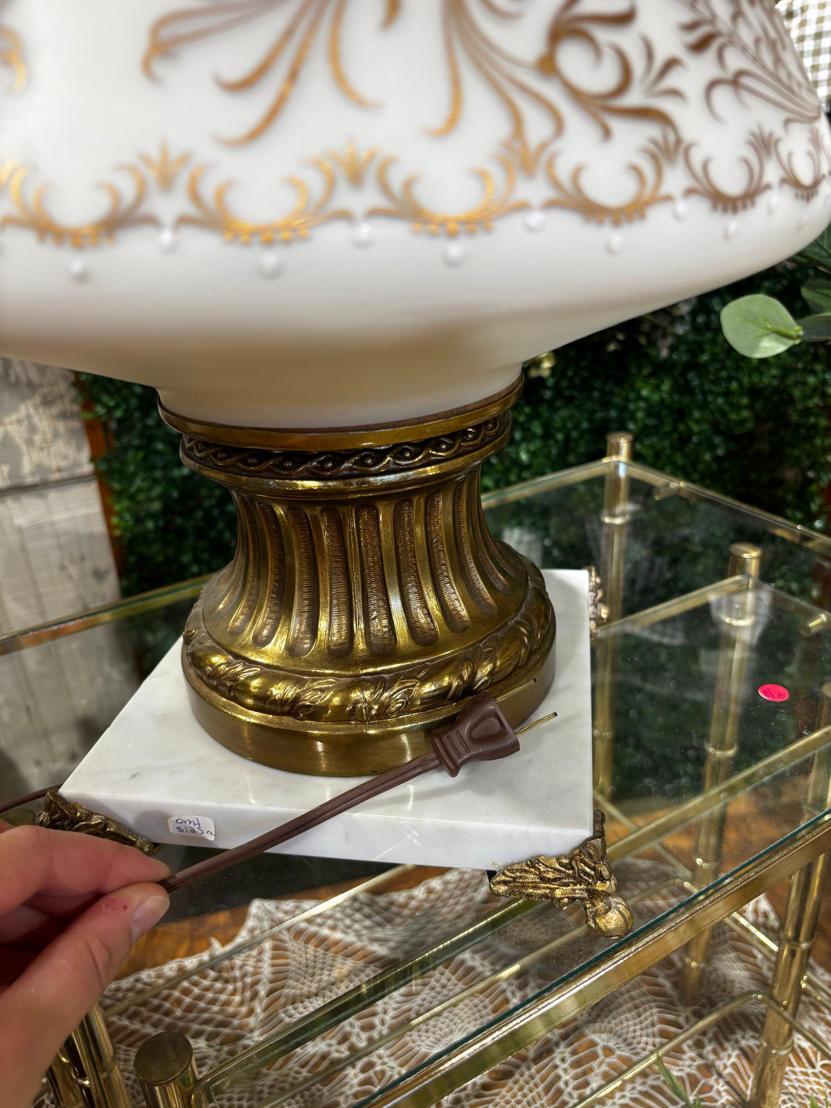 Vintage Cherub Marble Ornate Lamp