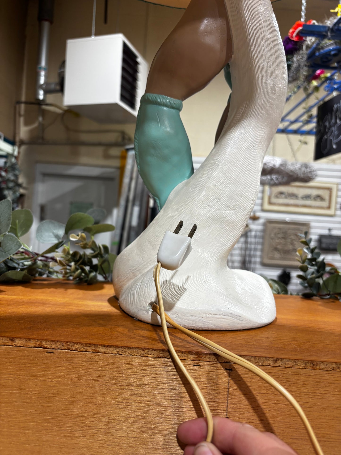 Mid Century Turquoise Dancer Lamp