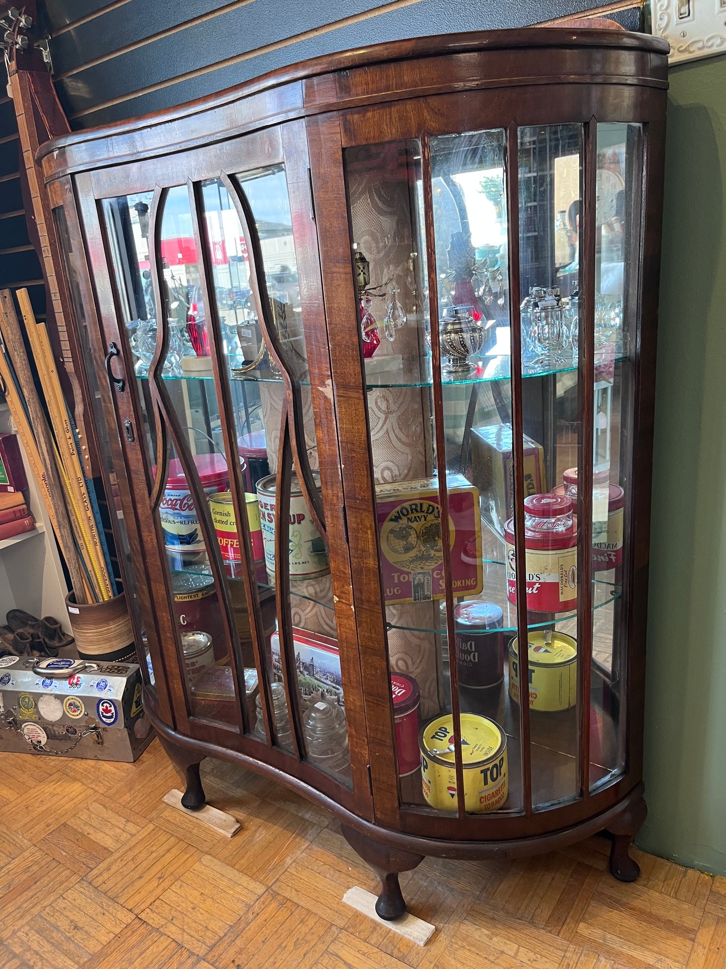 Antique Curved Display Cabinet