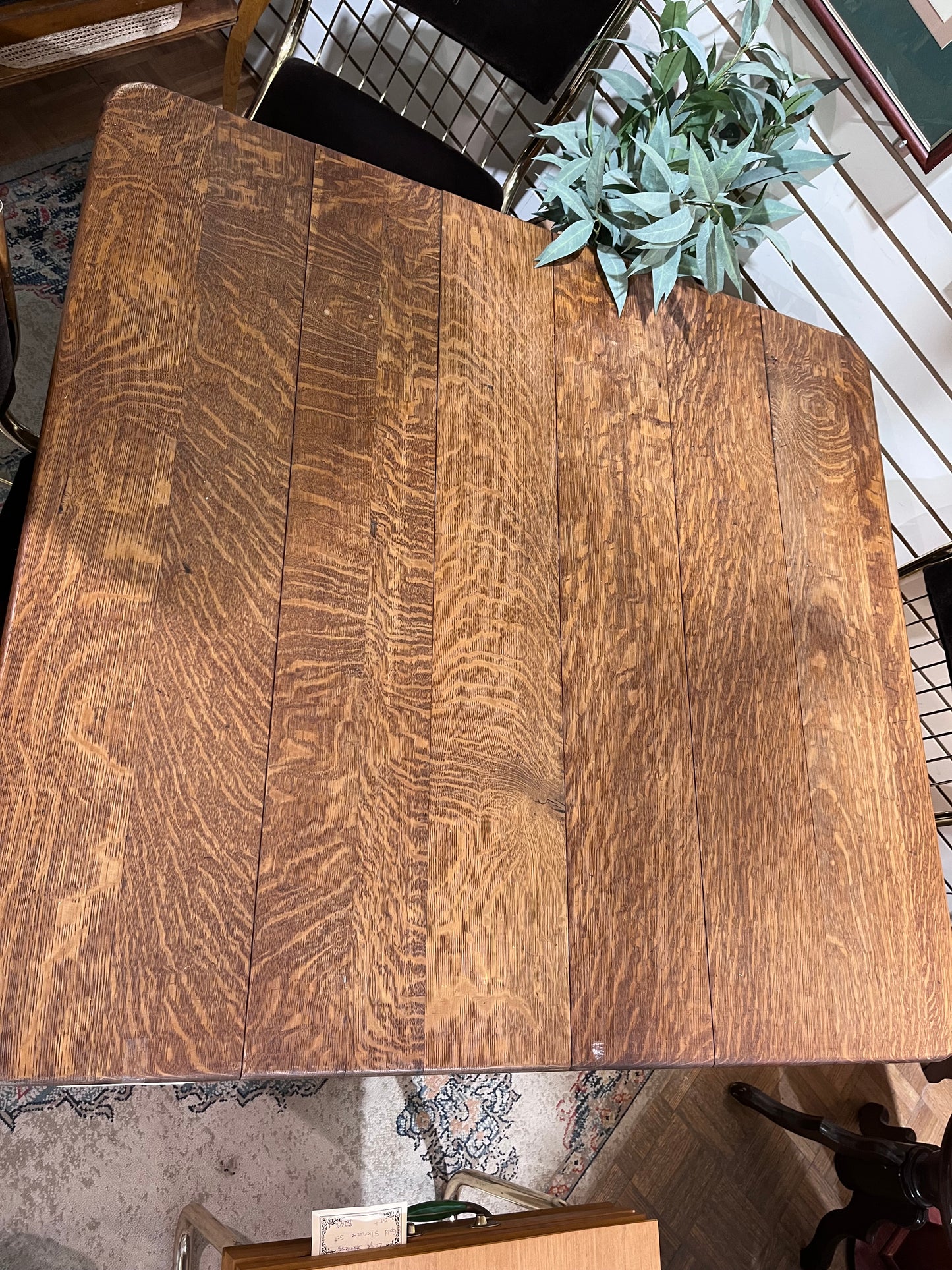 Antique Quarter Sawn Oak Dining Table