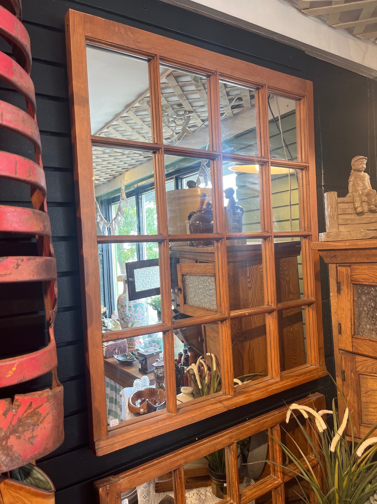 Rustic Antique 16 pane window mirror