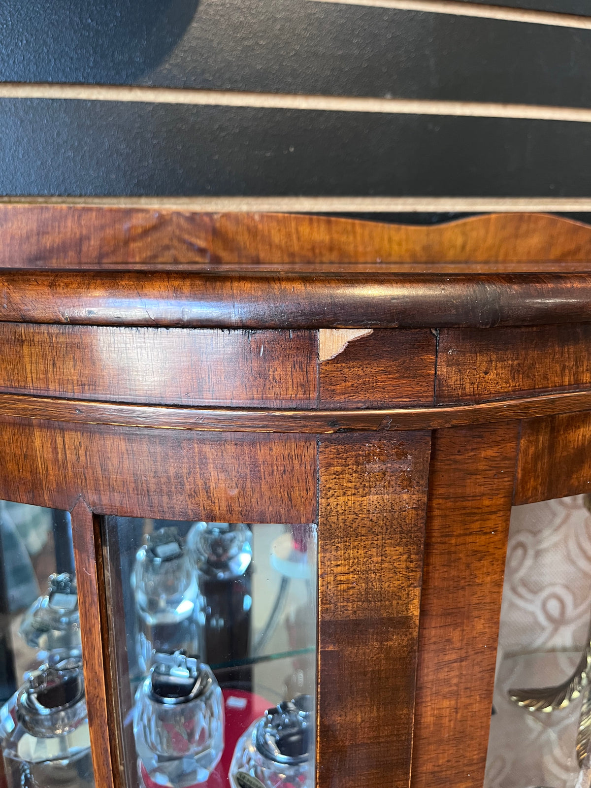 Antique Curved Display Cabinet