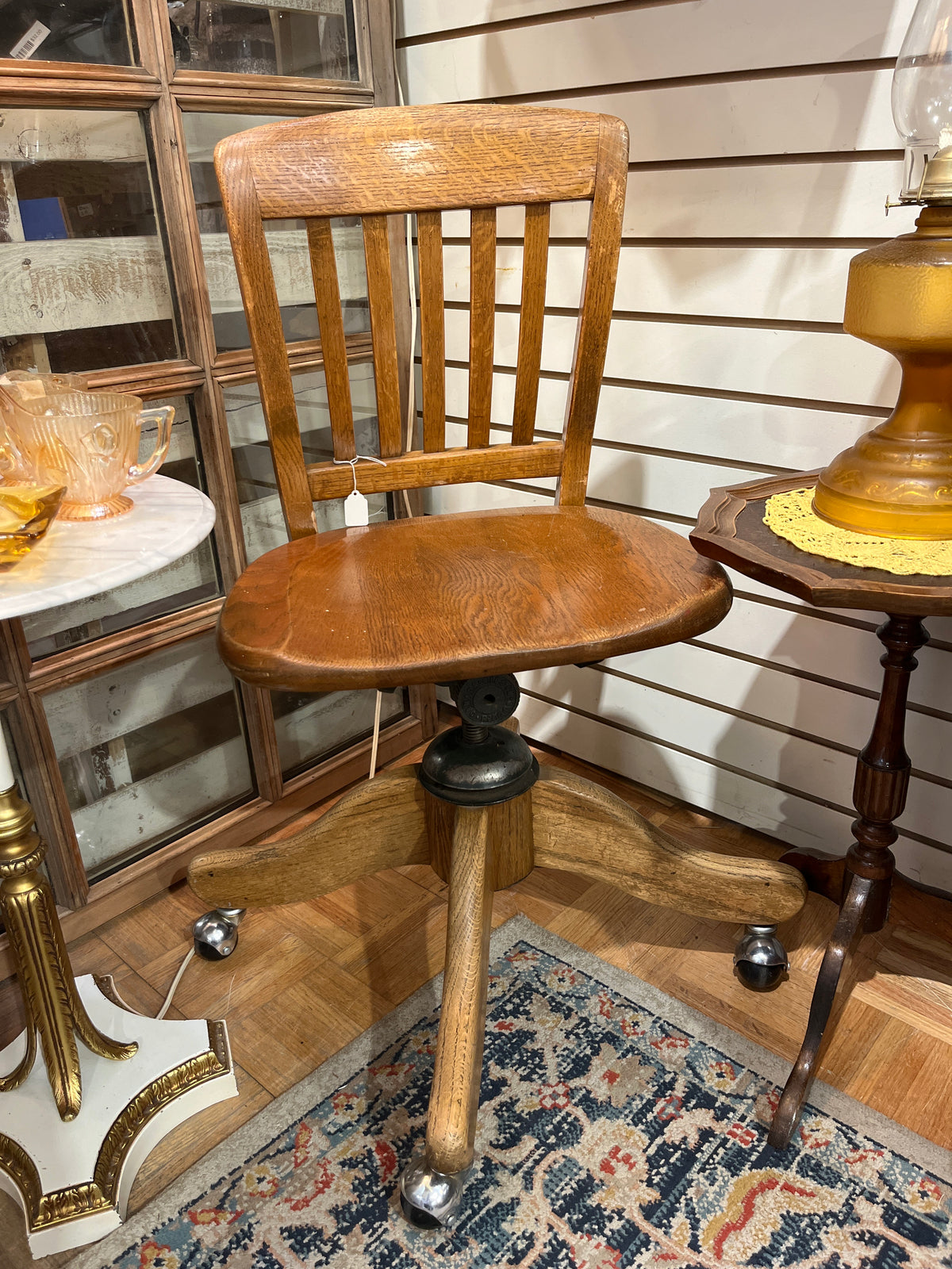 Antique Oak Office Chair