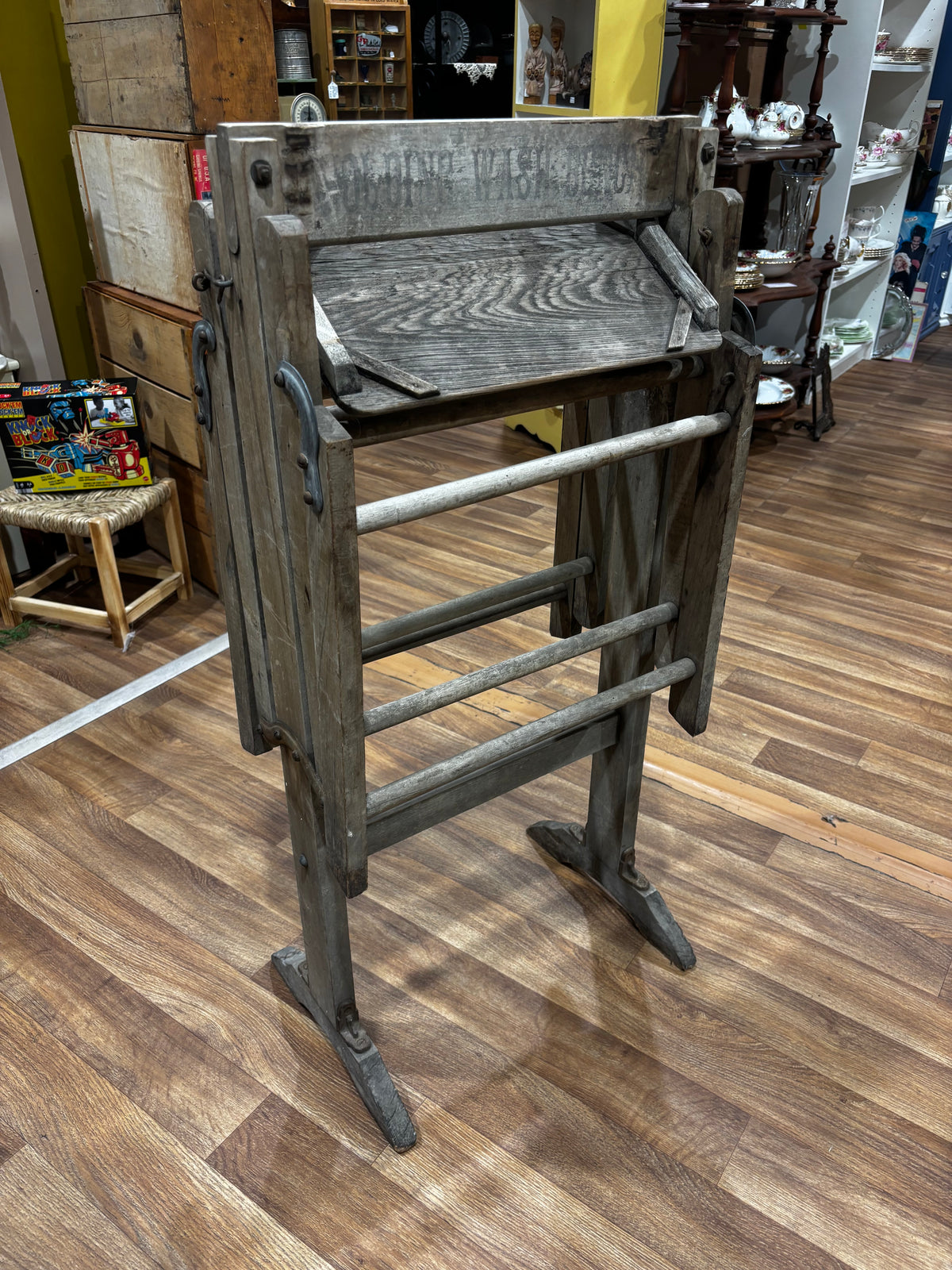 Antique Wooden Folding Wash Bench