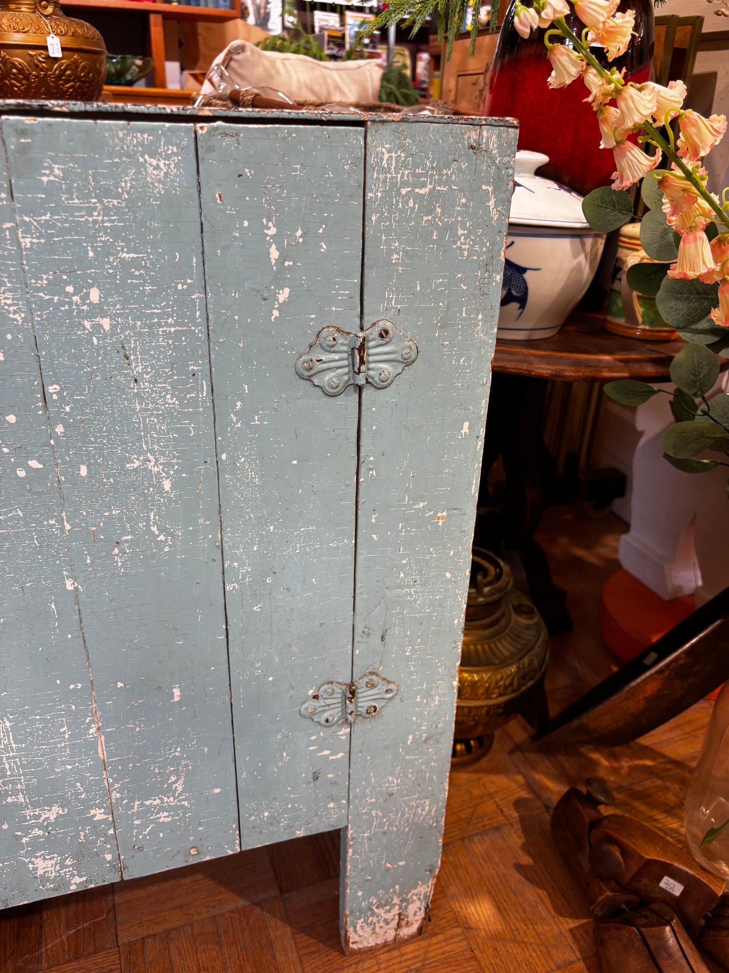 Blue Primitive Chippy Cabinet