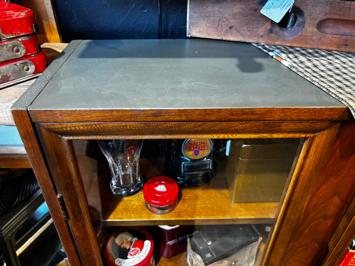 Walnut and Dark Green Mcm Deilcraft Cabinet