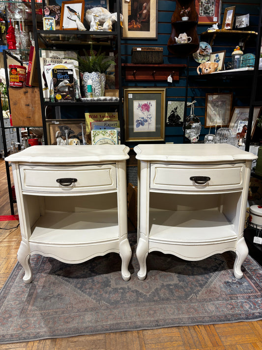 Pair of Cream French Provincial Nightstands