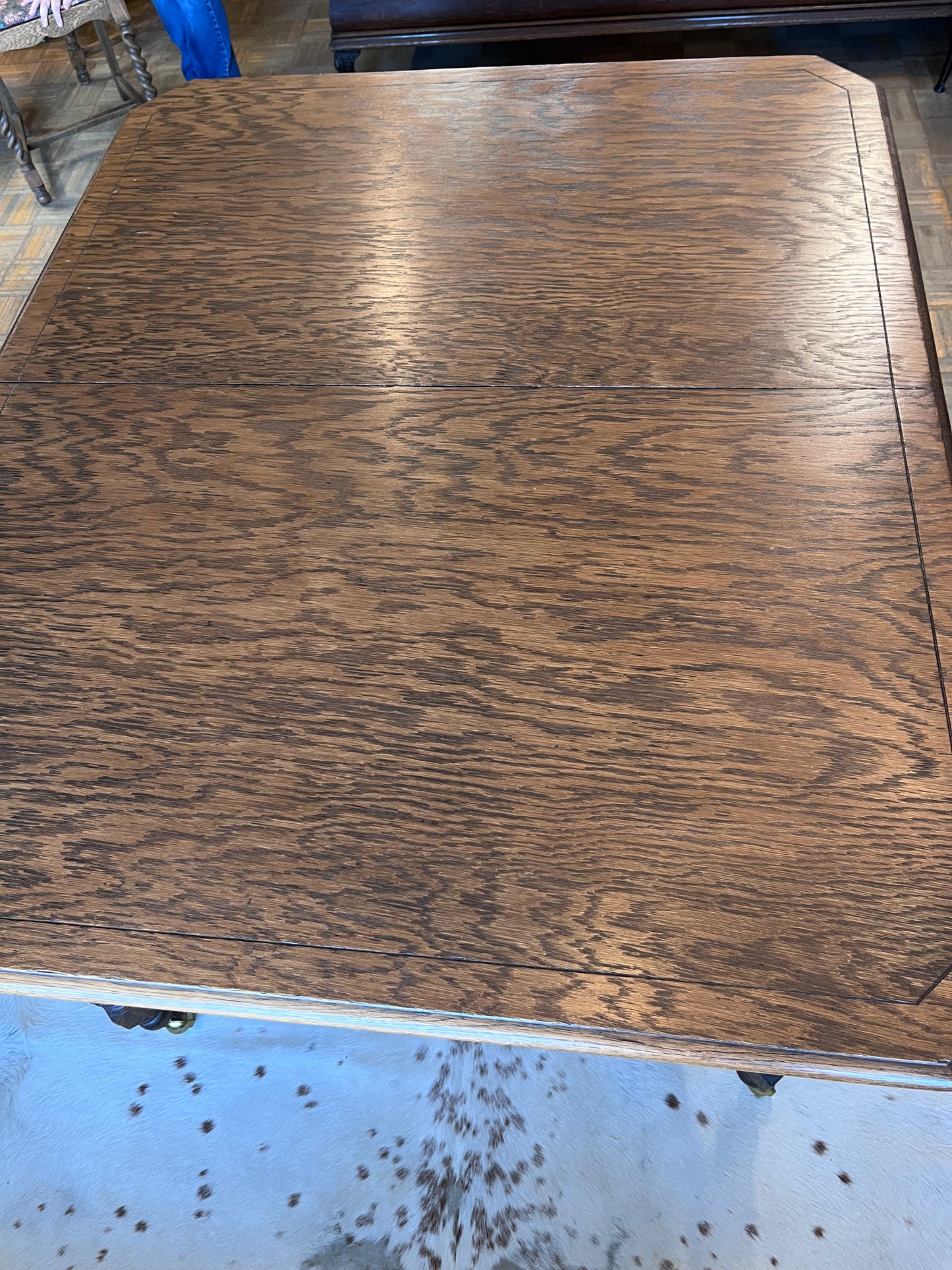 Solid Oak table with Barley twist legs with 4 chairs